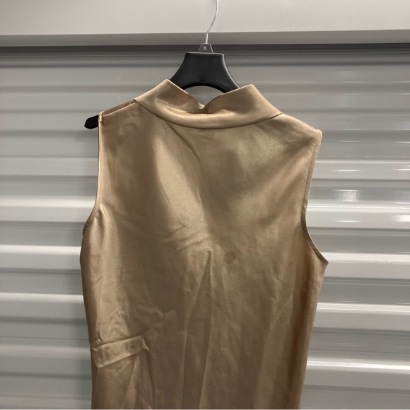 Tahari ASL Gold Tie-Front Sleeveless Blouse - Picture 7 of 11